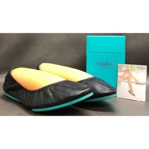 Tieks By Gavrieli Black Matte Leather Ballet Flats, Womens Size 10